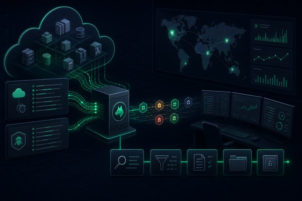 تصویر مفهومی مقالهٔ راهنمای عملی تشخیص و مقابله با افشای کلیدهای دسترسی AWS با استفاده از Wazuh